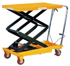 仓库高货架货物搬运使用升降平台车